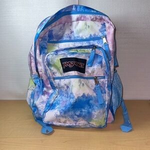 JANSPORT Big Student Laptop Tabley Backpack Blue Purple Clouds